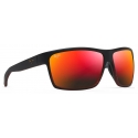 Maui Jim - Alenuihaha - Burgundy Stripe Hawaii Lava - Polarized Wrap Sunglasses - Maui Jim Eyewear