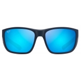 Maui Jim - Amberjack - Blu Scuro Nero - Occhiali da Sole Polarizzati a Mascherina - Maui Jim Eyewear