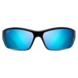 Maui Jim - Barrier Reef - Tortoise Blue - Polarized Wrap Sunglasses - Maui Jim Eyewear