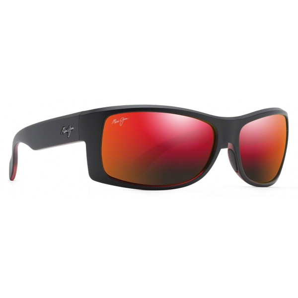 Maui Jim - Equator - Black Red Hawaii Lava - Polarized Wrap Sunglasses - Maui Jim Eyewear