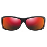 Maui Jim - Equator - Nero Rosso Hawaii Lava - Occhiali da Sole Polarizzati a Mascherina - Maui Jim Eyewear