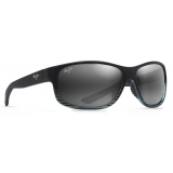 Maui Jim - Kaiwi Channel - Grey Black Stripe - Polarized Wrap Sunglasses - Maui Jim Eyewear
