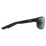 Maui Jim - Kaiwi Channel - Grey Black Stripe - Polarized Wrap Sunglasses - Maui Jim Eyewear