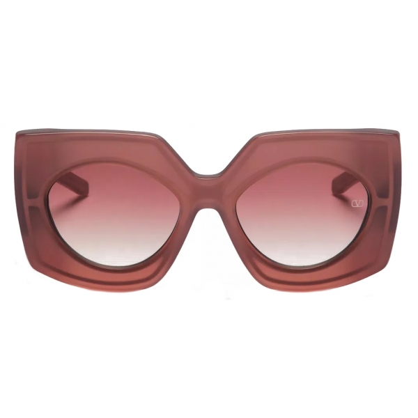 Valentino - V - Soul Occhiale a Farfalla Squadrato Oversize in Acetato - Powder Rose - Valentino Eyewear