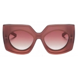 Valentino - V - Soul Oversized Squared Butterfly Acetate Sunglasses - Powder Rose - Valentino Eyewear