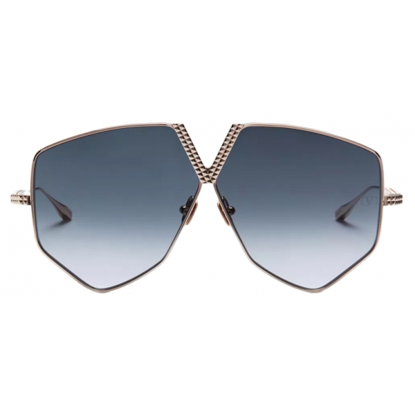 Valentino - V - Hexagon Occhiale Pilot Oversize in Titanio - Platino Grigio Sfumato - Valentino Eyewear