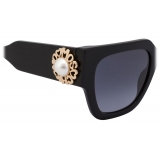Moschino - Pearl Trim Sunglasses - Black - Moschino Eyewear