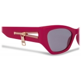 Moschino - Gold Zipper Sunglasses - Red - Moschino Eyewear
