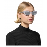 Versace - Occhiale da Sole Cat Eye Greca Strass - Argento - Occhiali da Sole - Versace Eyewear