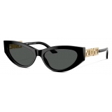 Versace - Occhiale da Sole Cat Eye Greca Strass - Nero Oro - Occhiali da Sole - Versace Eyewear