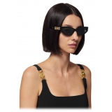 Versace - Occhiale da Sole Cat Eye Greca Strass - Nero Oro - Occhiali da Sole - Versace Eyewear