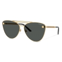 Versace - Tubular Greca Cat-Eye Sunglasses - Black Gold - Sunglasses - Versace Eyewear