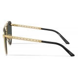 Versace - Occhiale da Sole Cat Eye Tubular Greca - Nero Oro - Occhiali da Sole - Versace Eyewear