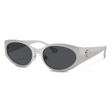 Versace - La Medusa Oval Sunglasses - Silver - Sunglasses - Versace Eyewear