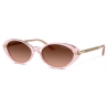 Versace - Tubular Greca Oval Sunglasses - Pink - Sunglasses - Versace Eyewear