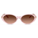 Versace - Occhiale da Sole Ovali Tubular Greca - Rosa - Occhiali da Sole - Versace Eyewear