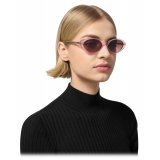 Versace - Tubular Greca Oval Sunglasses - Pink - Sunglasses - Versace Eyewear