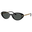 Versace - Occhiale da Sole Ovali Tubular Greca - Nero - Occhiali da Sole - Versace Eyewear