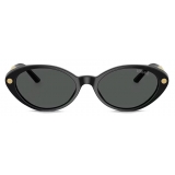 Versace - Occhiale da Sole Ovali Tubular Greca - Nero - Occhiali da Sole - Versace Eyewear