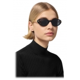 Versace - Occhiale da Sole Ovali Tubular Greca - Nero - Occhiali da Sole - Versace Eyewear