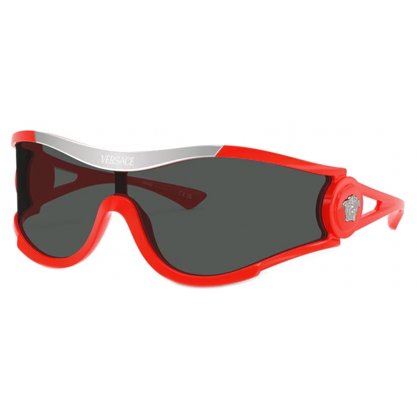Versace - Medusa Medallion Shield Sunglasses - Red - Sunglasses - Versace Eyewear