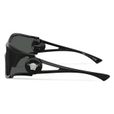 Versace - Medusa Medallion Shield Sunglasses - Black - Sunglasses - Versace Eyewear