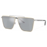 Versace - Tubular Greca Sunglasses - Silver - Sunglasses - Versace Eyewear