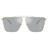 Versace - Tubular Greca Sunglasses - Silver - Sunglasses - Versace Eyewear