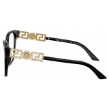 Versace - Occhiale da Vista Greca Strass - Nero Oro - Occhiali da Sole - Versace Eyewear