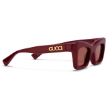 Gucci - Rectangular Sunglasses - Burgundy - Gucci Eyewear