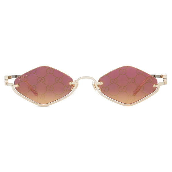 Gucci - Occhiale da Sole Geometrica - Oro Rosa - Gucci Eyewear