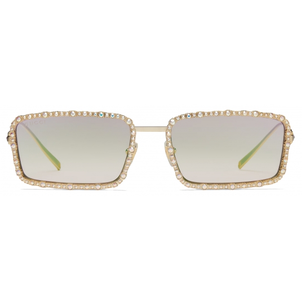 Gucci - Occhiale da Sole Rettangolare - Oro Giallo - Gucci Eyewear