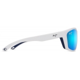 Maui Jim - Nuu Landing - Bianco Blu - Occhiali da Sole Polarizzati a Mascherina - Maui Jim Eyewear