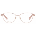 Gucci - Cat Eye Optical Glasses - Rose Gold - Gucci Eyewear