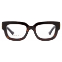 Gucci - Rectangular Optical Glasses - Dark Tortoiseshell - Gucci Eyewear