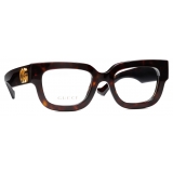 Gucci - Rectangular Optical Glasses - Dark Tortoiseshell - Gucci Eyewear