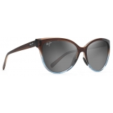 Maui Jim - ‘Olu ‘Olu - Dark Chocolate Blue Grey - Polarized Cat Eye Sunglasses - Maui Jim Eyewear