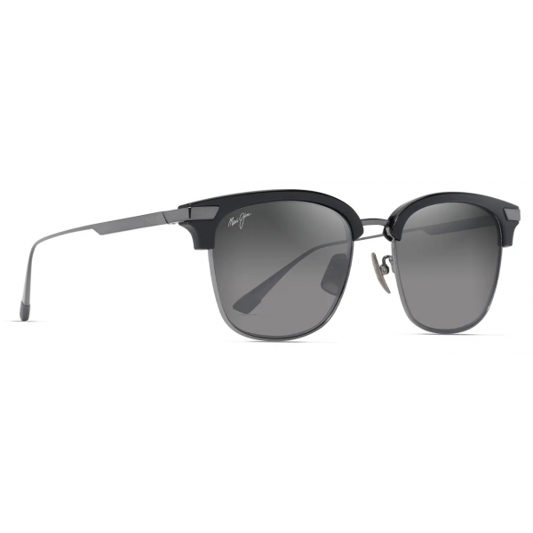 Maui Jim - Kalaunu Asian Fit - Black Silver Grey - Polarized Classic Sunglasses - Maui Jim Eyewear