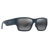 Maui Jim - Ka‘olu - Matte Blue Grey - Polarized Wrap Sunglasses - Maui Jim Eyewear