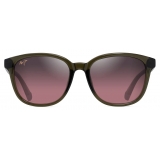 Maui Jim - Ku‘ikahi Asian Fit - Transparent Green Maui Rose - Polarized Fashion Sunglasses
