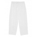 Ottod'Ame - Linen Trousers with Elastic Waistband - White - Trousers - Luxury Exclusive Collection