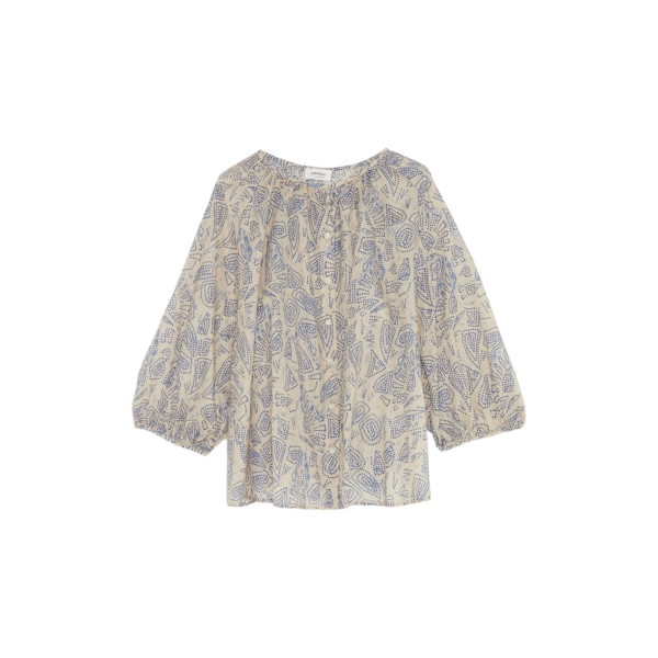 Ottod'Ame - Abstract Pattern Cotton Shirt - Beige/Blue - Shirt - Luxury Exclusive Collection