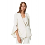 Twinset - Blazer in Crêpe Cady Leggero - Bianco - Giacche - Made in Italy - Luxury Exclusive Collection