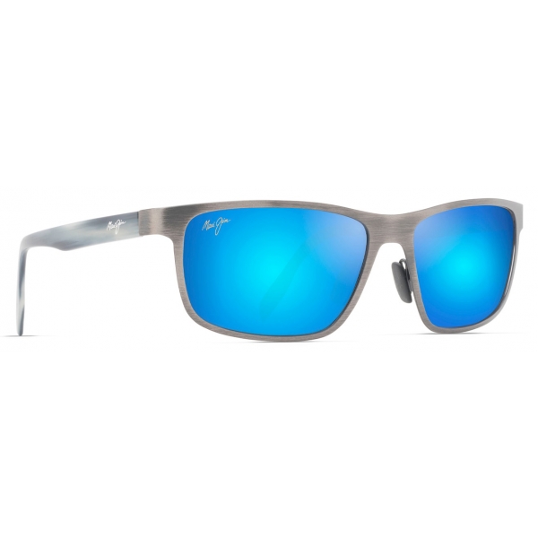 Maui Jim - Anemone - Brushed Dark Gunmetal Blue - Polarized Rectangular Sunglasses - Maui Jim