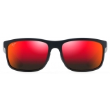 Maui Jim - Huelo - Black Hawaii Lava - Polarized Rectangular Sunglasses - Maui Jim Eyewear