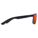 Maui Jim - Huelo - Black Hawaii Lava - Polarized Rectangular Sunglasses - Maui Jim Eyewear