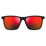 Maui Jim - One Way - Black Hawaii Lava - Polarized Rectangular Sunglasses - Maui Jim Eyewear