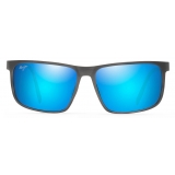 Maui Jim - Wana - Dark Gunmetal Blue - Polarized Rectangular Sunglasses - Maui Jim Eyewear