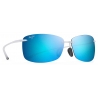 Maui Jim - ʻAkau - Matte Crystal Blue - Polarized Rimless Sunglasses - Maui Jim Eyewear