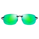 Maui Jim - Ho’okipa Xlarge - Matte Grey MAUIGreen - Polarized Rimless Sunglasses - Maui Jim
